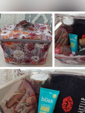 💥LIVE SHOW LOW START💥 STUFFED  NWT Train Case Bag Filled With Beauty Products